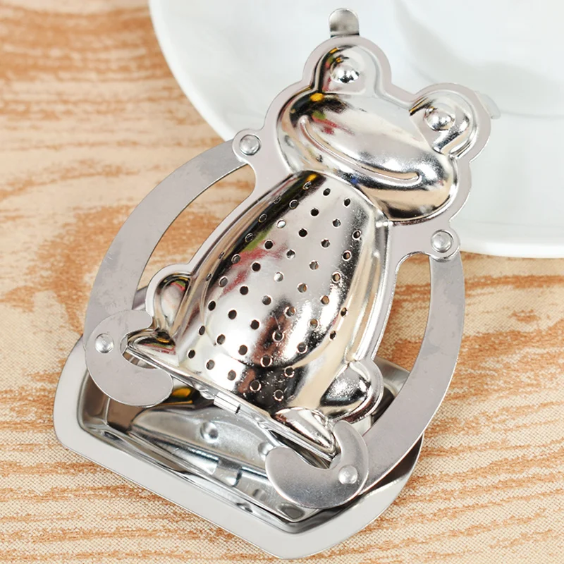 

1PC Stainless Steel Frog Shape Tea Strainer Herb Spice Filter Kitchen Accessories Tea Infuser Mug Leaf Loose