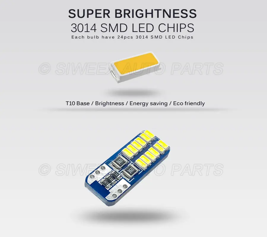 1 шт Высокое качество T10 W5W 168 192 светодиодные задние светильник 3014 24 SMD 12В для авто