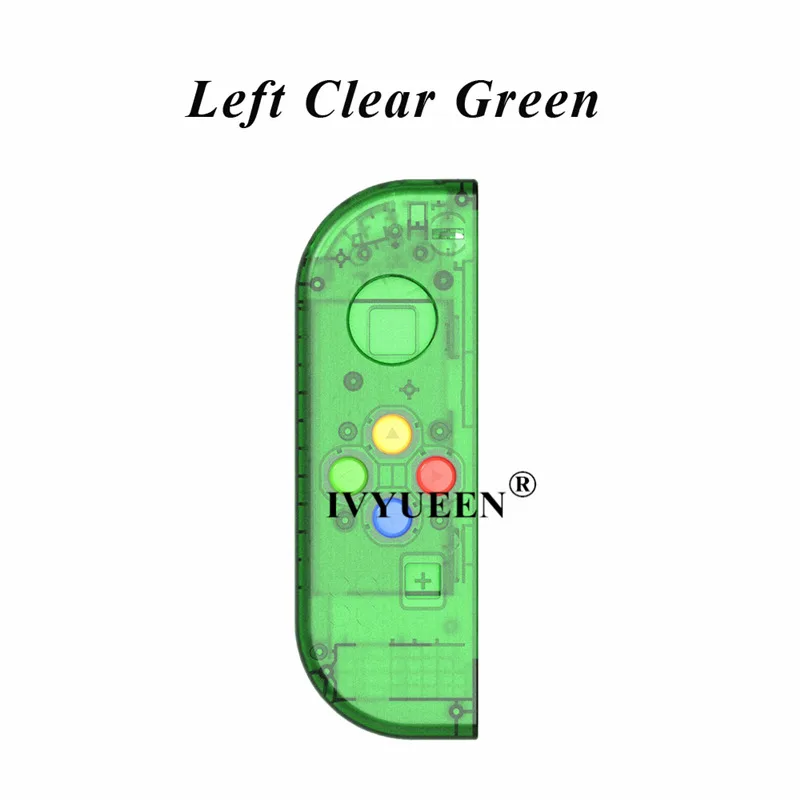 Left Clear Red IVYUEEN для Joy Con, сменный корпус, прозрачный чехол, чехол для переключения, консоль Joy-Con с кнопками ABXY - Цвет: Left Clear Red