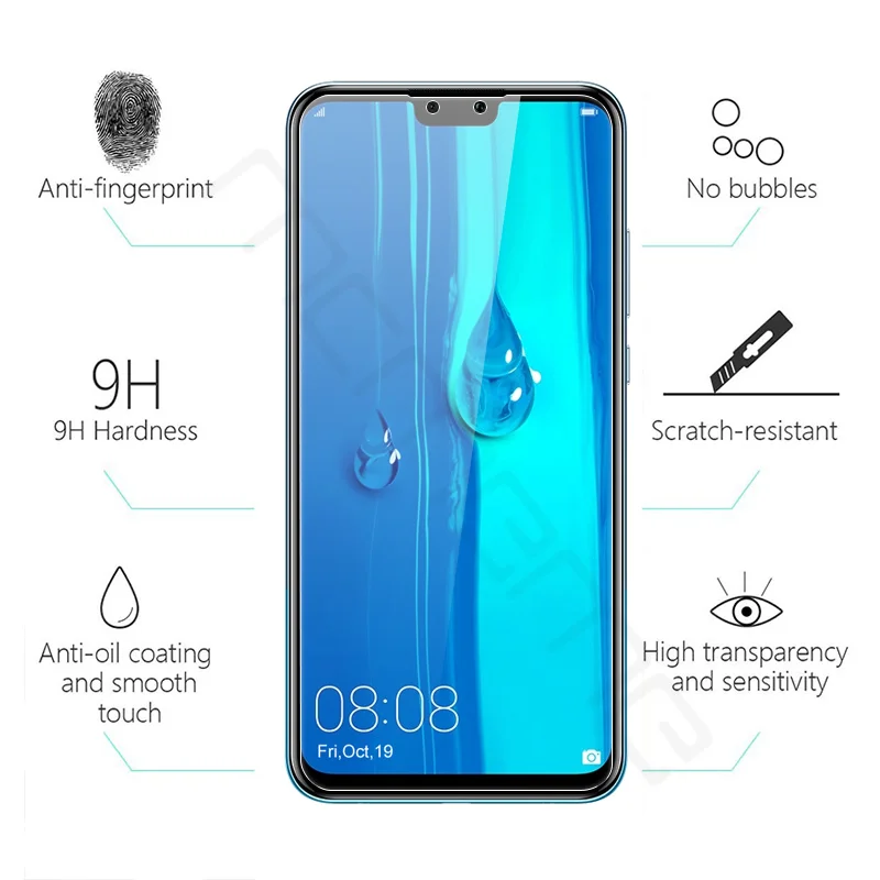 Для Huawei Y7 2019 закаленное стекло pro защита экрана 9H 2.5D тонкая защитная пленка