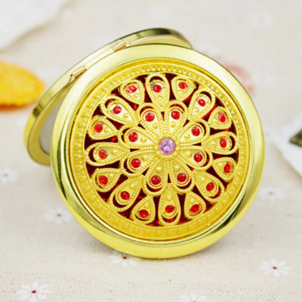 Новинка 1 шт. модные шикарные косметические мини-зеркала Золотое металлическое