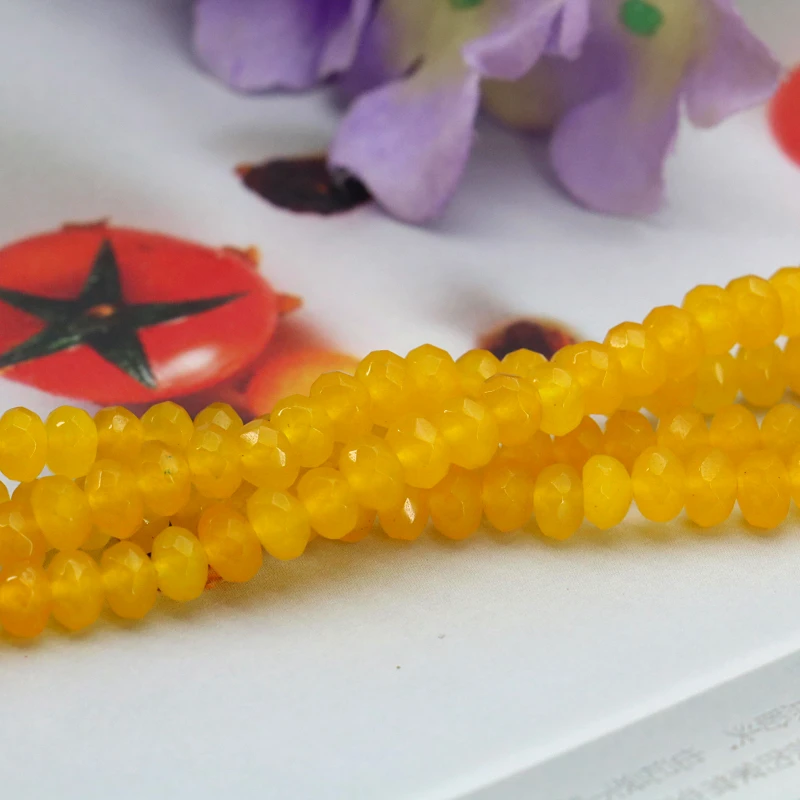 Очаровательная форма из желтого халцедона 4 Х6 мм Абак свободные бусины 15 дюймов 2