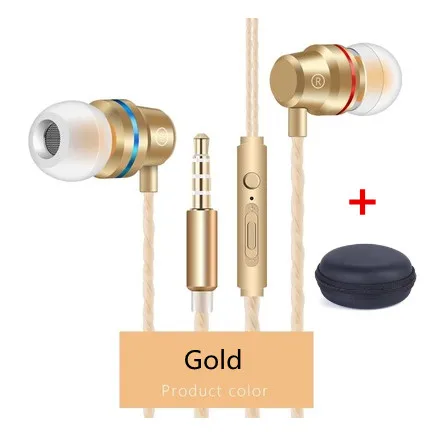 3.5mm Gold With Bag GutsyMan проводные наушники 3,5 мм и Тип C вкладыши для наушников с микрофоном стерео гарнитура для samsung Xiaomi huawei телефон компьютер - Цвет: 3.5mm Gold With Bag