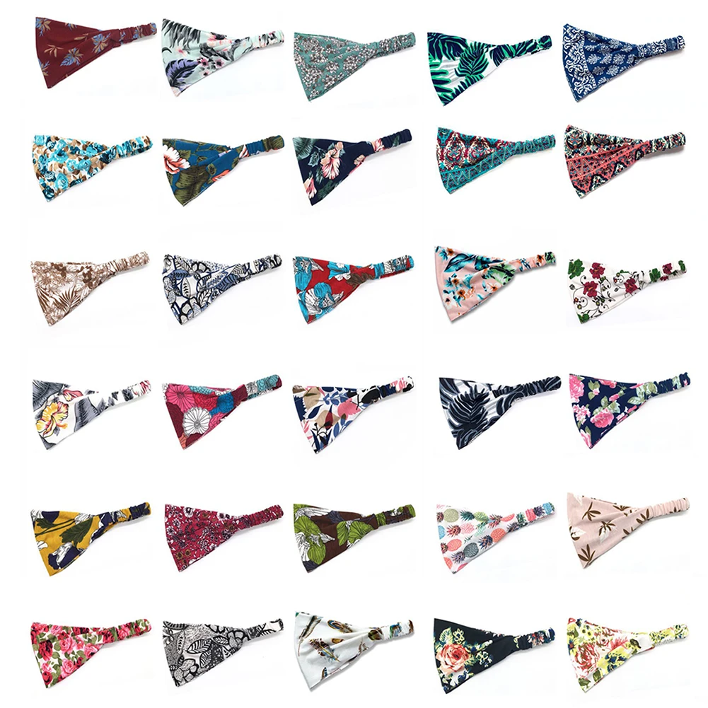 Женская эластичная повязка на голову чалма-лента из хлопка в богемном стиле 2020 |