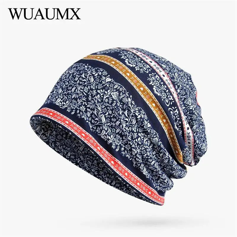 

Wholesale Women's Beanies Hats Ring Scarf Autumn Winter Turban Hats Print Balaclava Hip Hop Cap Skullies Beanies Bonnet