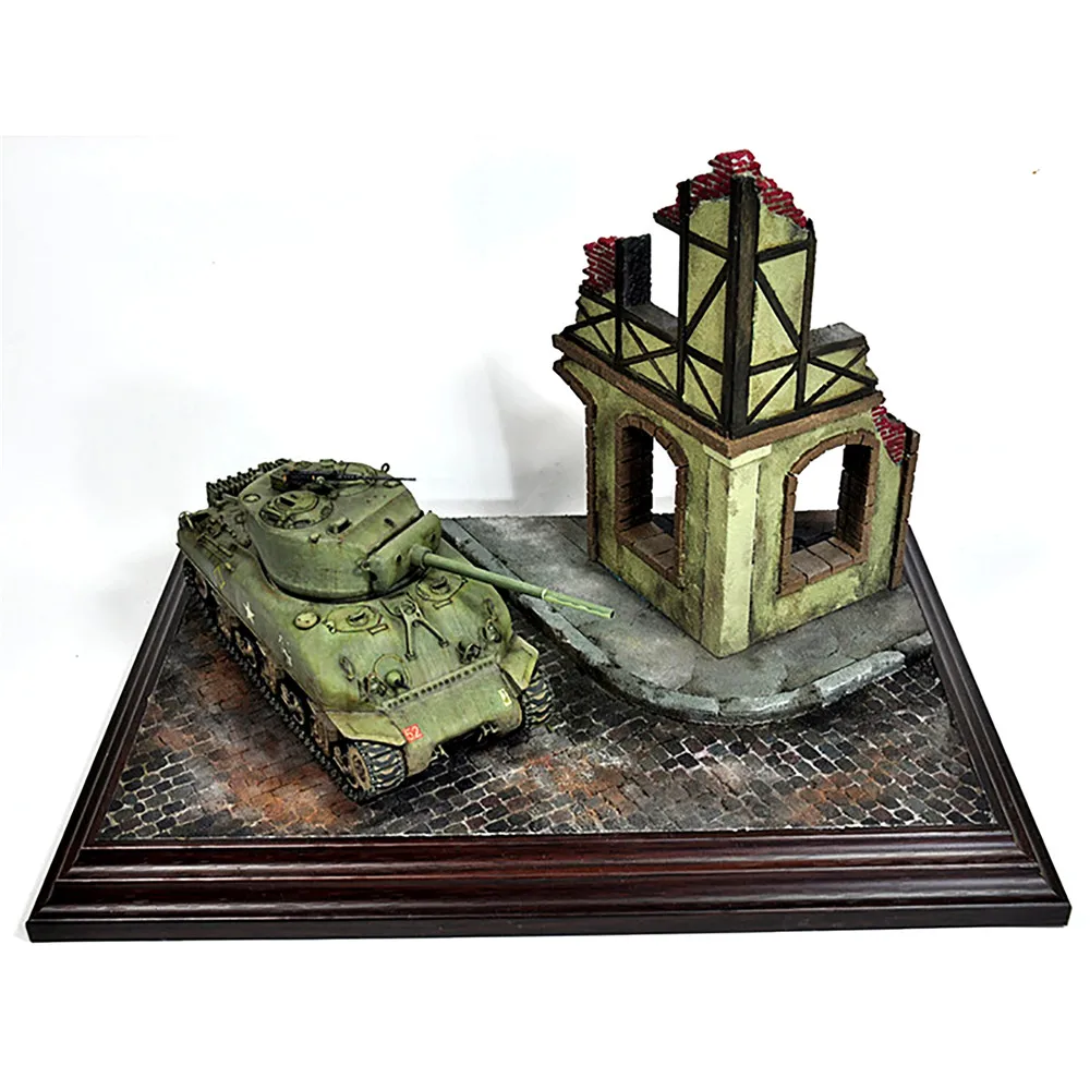1/35 масштабное расположение пейзажей военные здания руины дома модели наборы для DIY хобби по дереву пены диорамы модели дома комплект