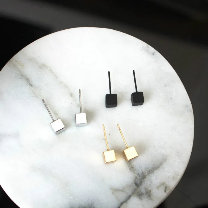 Женские Треугольные Серьги гвоздики золотистые и Серебристые серьги в западном