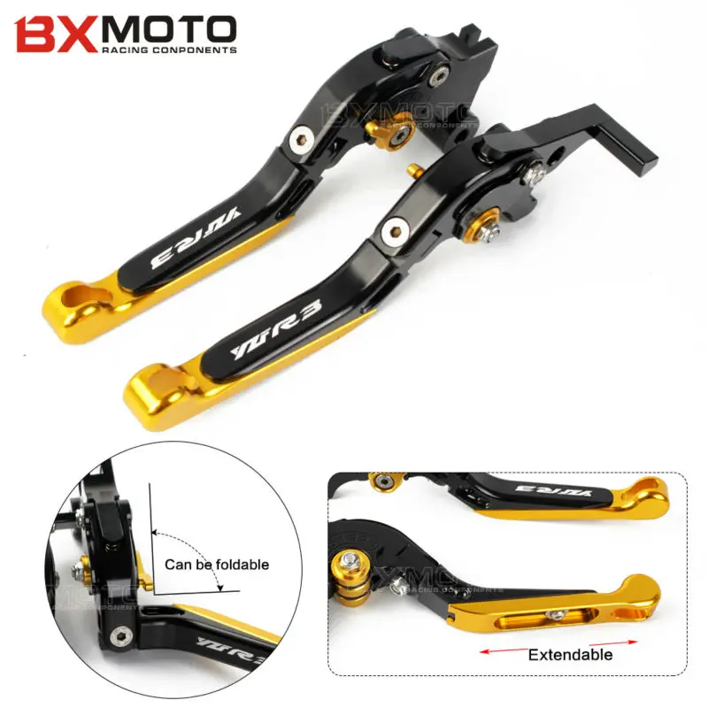 Логотип YZF R3 регулируемые рычаги тормоза CNC для мотоцикла Yamaha YZFR3 2014 2017 аксессуары