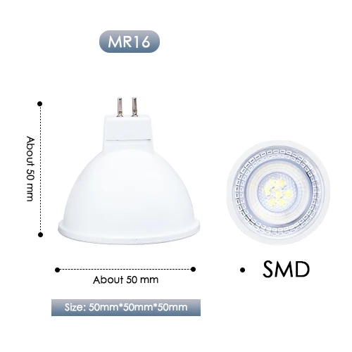 SMD MR16 6W Светодиодный точечный светильник GU10 MR16 лампа Точечный светильник GU5.3 SMD Lampara 6 Вт AC 220 В 240 В 110 в 12 В лампа Внутреннее освещение домашний декор Bombillas - Испускаемый цвет: SMD MR16 6W