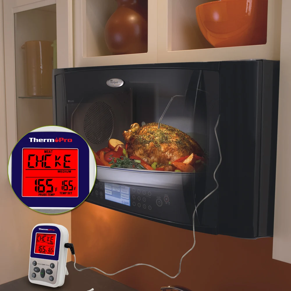 Thermopro TP10S Digital Food Probe Oven Thermometer Timer Temperature Sensor LCD Meat BBQ Gauge Kitchen Cooking Tool | Дом и сад