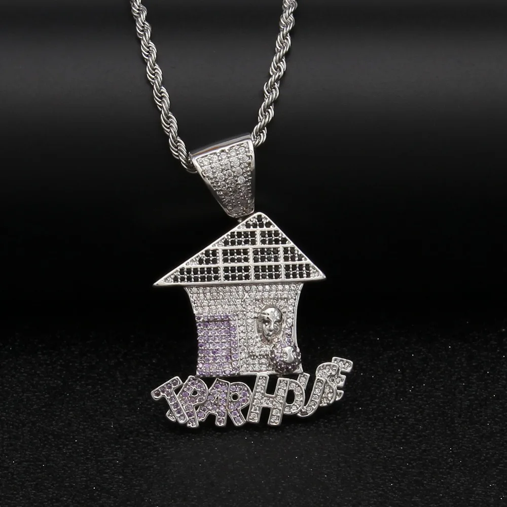 Ожерелье Uwin для мужчин и женщин украшение в стиле хип-хоп кулон виде домика с
