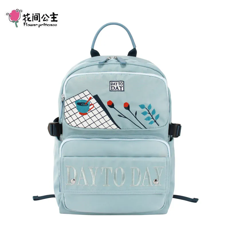 light blue Женский рюкзак для ноутбука с цветочным рисунком принцессы, 15,6 дюймов, Противоугонный водонепроницаемый рюкзак для путешествий, рюкзак для девочек-подростков, рюкзак для переноски - Цвет: light blue