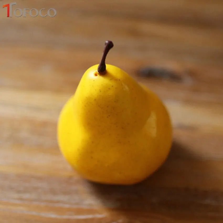 

TOFOCO Artificial Fake Fruit apple orange Eggplant plastic Fruit Vegetables House Party Kitchen decor