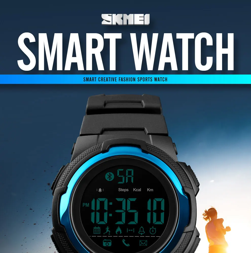 SKMEI, новинка, мужские спортивные часы, Bluetooth, Смарт, цифровые часы, мужские, s, топ, люксовый бренд, водонепроницаемые часы, Relogio Masculino 1440