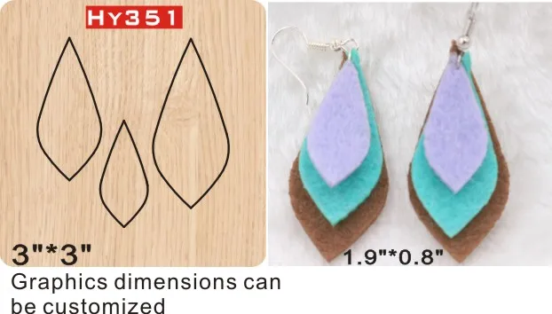 Серьги ручной работы режущие штампы 2019 высечки и деревянные подходящие для