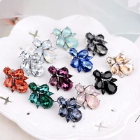 lubov opal stone stud earrings fashion crystal women earrings christmas party 2018 brand elegant crystal earrings for women gift