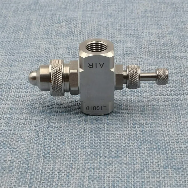 Stainless steel two-fluid adjustable atomized nozzle water-gas mixing micro-atomized fan-shaped cone siphon air atomizing | Дом и сад