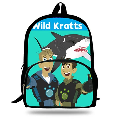 D8210 Лидер продаж Wild Kratts популярные милые 16 дюймов ранцы аниме 3D принт Рюкзаки Мультфильм дорожная сумка для обувь девочек и мальчико - Цвет: D8210
