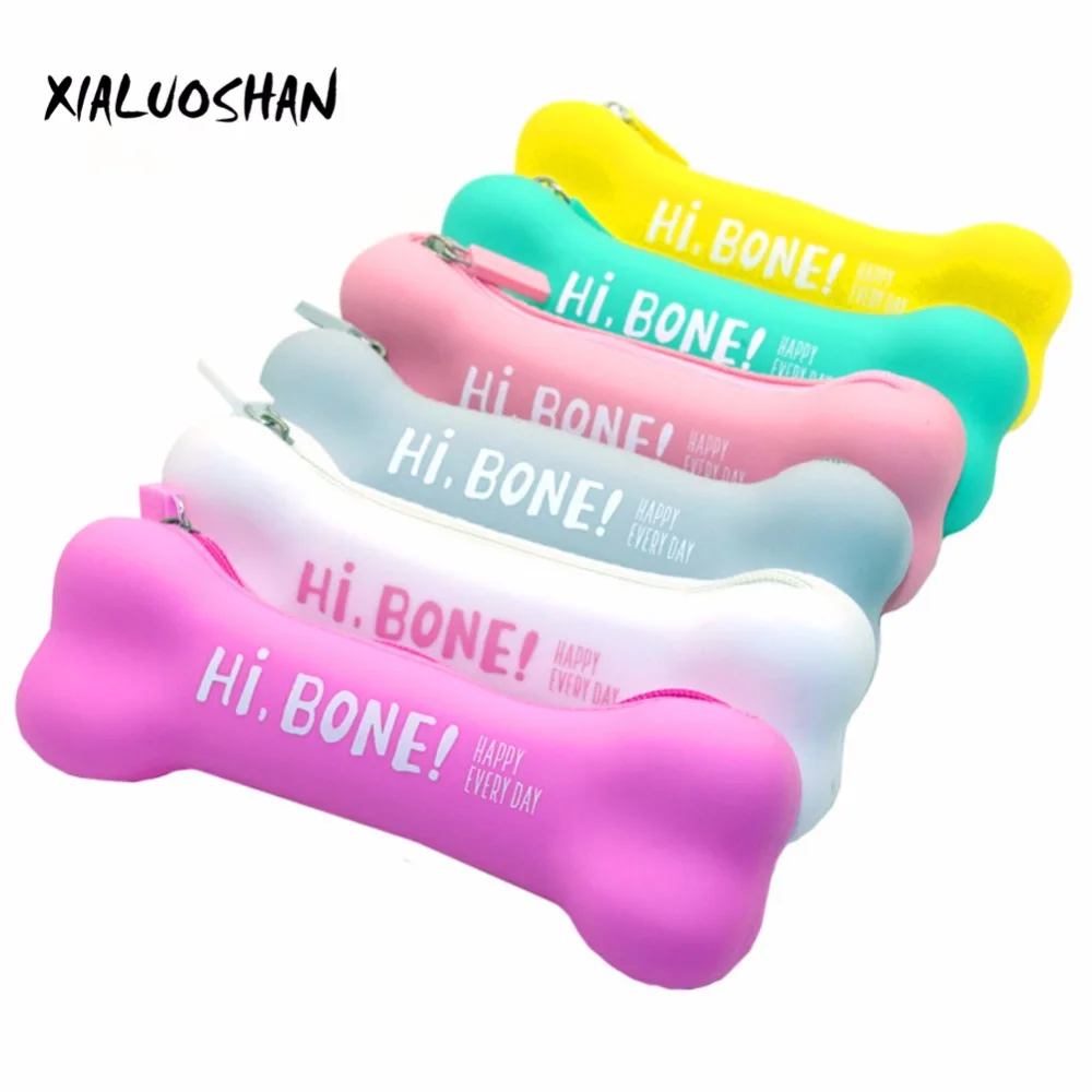 1 шт. креативный пенал карамельных цветов в форме кости из силикагеля для