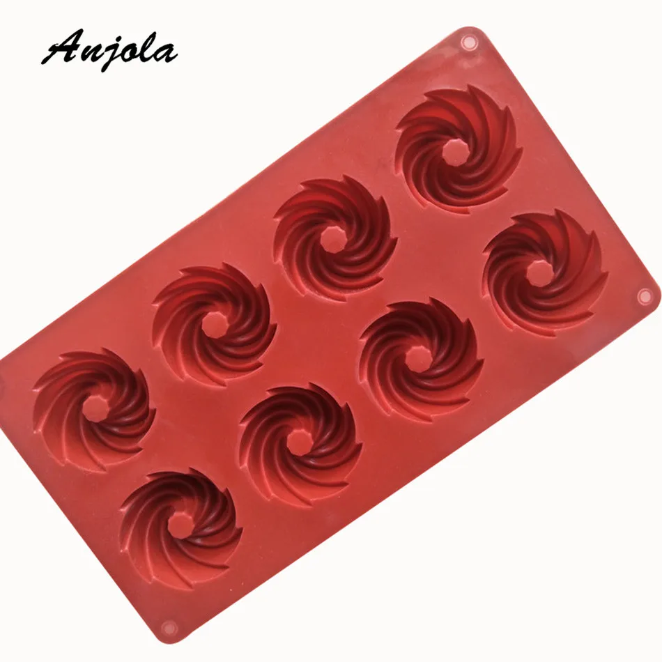 Anjola Creative Round Vortex Shape Cake Mold Liquid Silicone Chocolate Fondant Pastry Decoration Tool BD-164 | Дом и сад