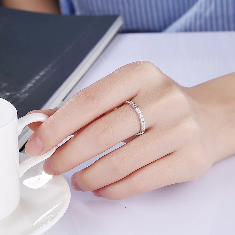 Мода Ясно Циркон 925 стерлингового серебра палец кольцо для Для женщин вечерние