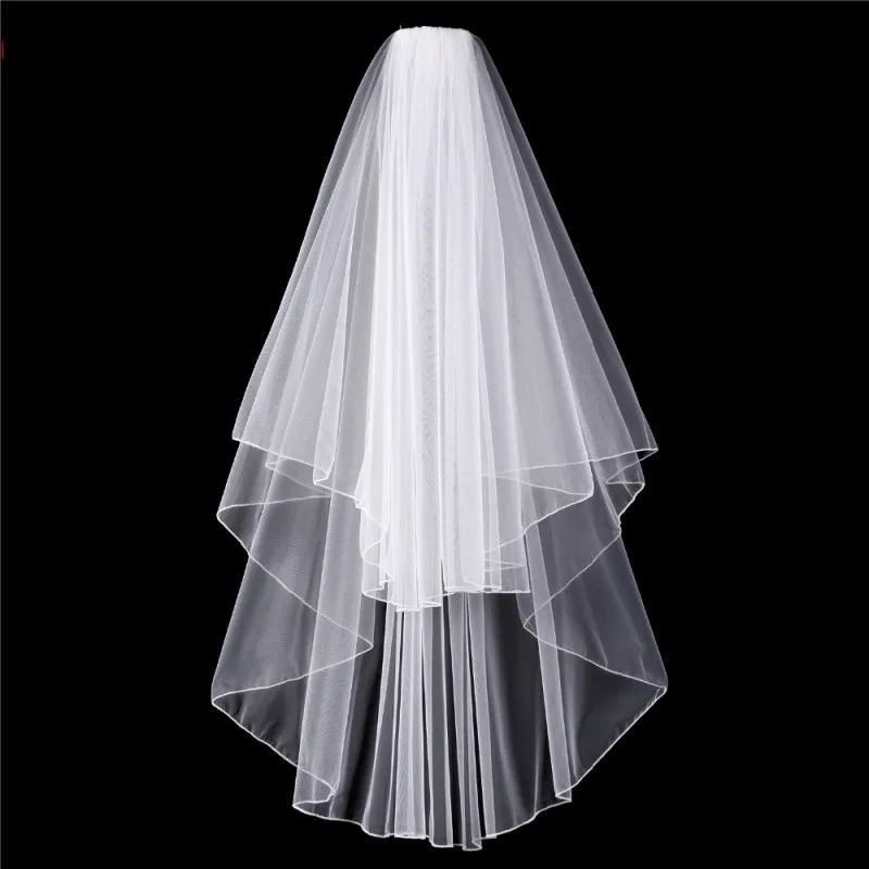 Фату с расческой короткие слоновая кость фаты дешевые вэу де noiva Курто Высокое