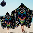 Хаос от Brizbazaar полотенце с капюшоном красочное банное полотенце с капюшоном с черепом для взрослых Мандала Готическая микрофибра носимое пляжное полотенце