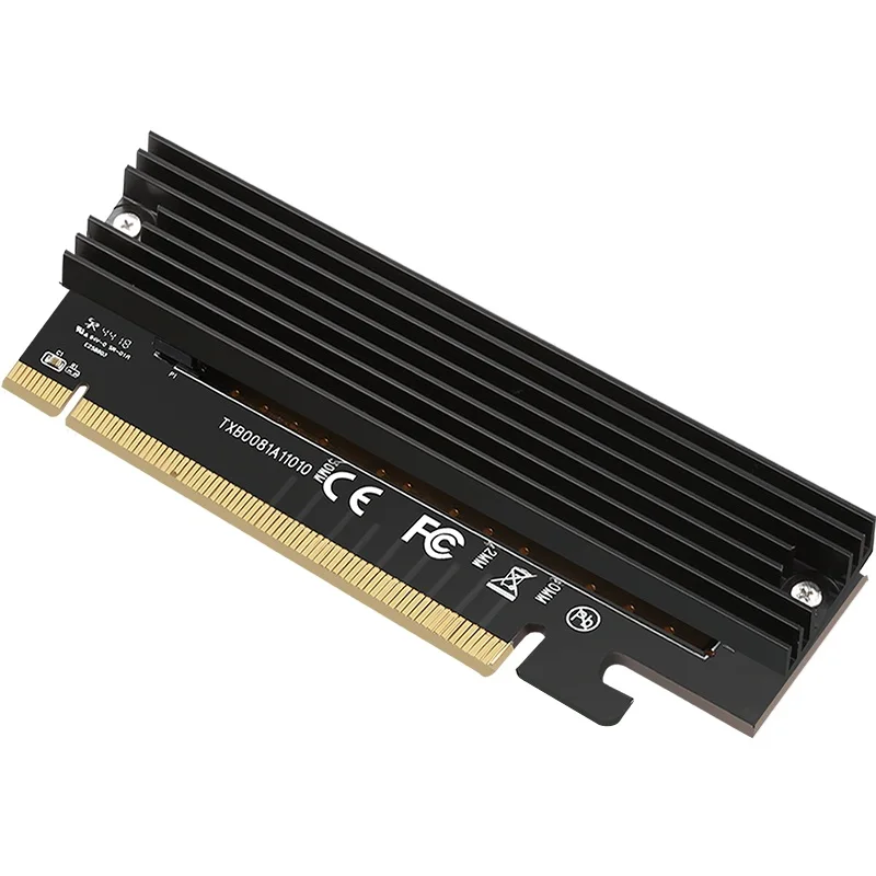 with heatsink M.2 NVMe SSD адаптер M2 на PCIE 3,0X16 контроллер карты M ключ интерфейс Поддержка PCI Express 3,0x4 Размер 2230-2280 - Цвет: with heatsink