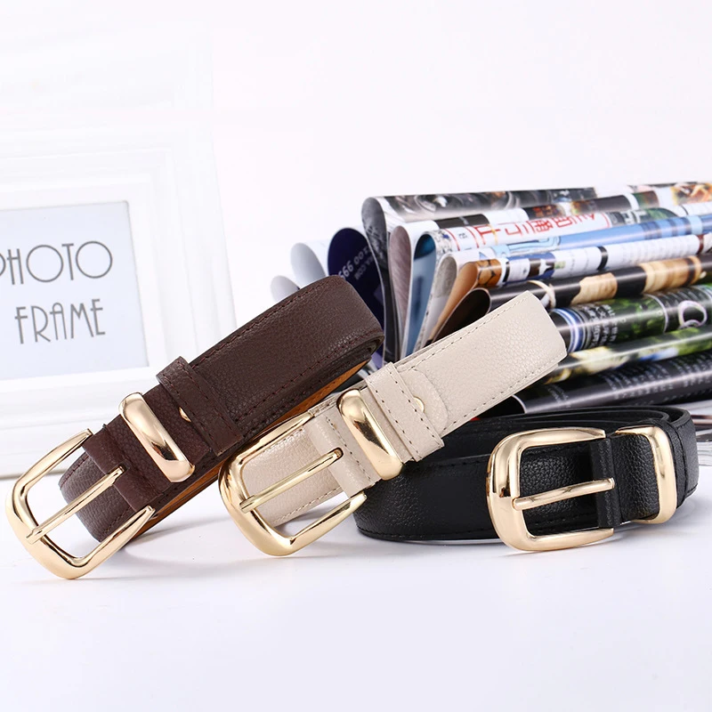 Jeans Pants Women Casual Belt Wild Gold Buckle Fashion Woman Pin Female 105CM | Аксессуары для одежды