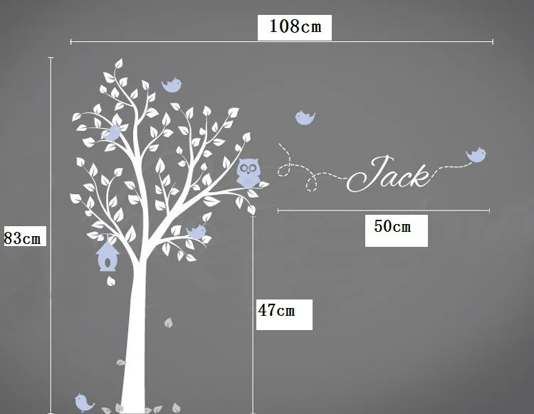 Индивидуальная Настенная Наклейка с изображением совы и дерева виниловые