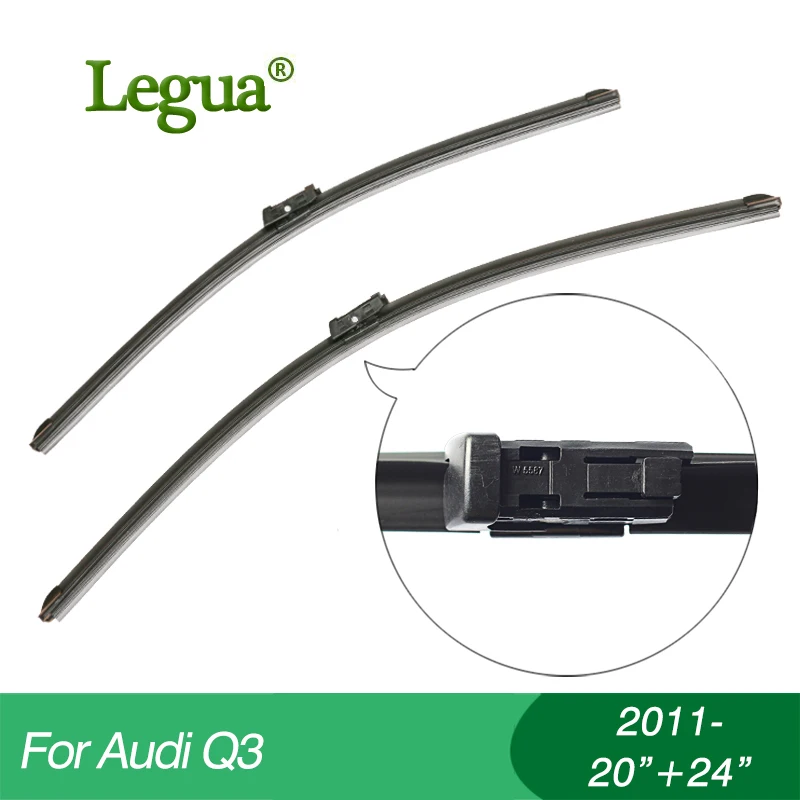 

Legua Wiper blades for Audi Q3(2011-),20"+24",car wiper,Boneless Soft Wiper Refill, Windscreen Windshield Wipers, Car accessory