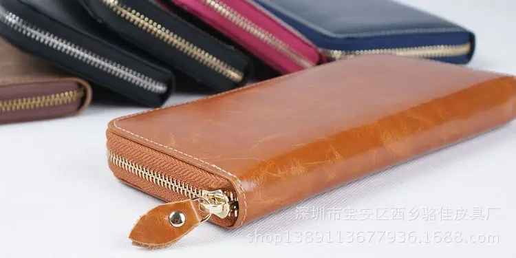 Унисекс длинный женский кошелек для сотового телефона большой кошелек для монет мужской из натуральной коровьей кожи держатель для карт на молнии вокруг денег сумка ручной работы
