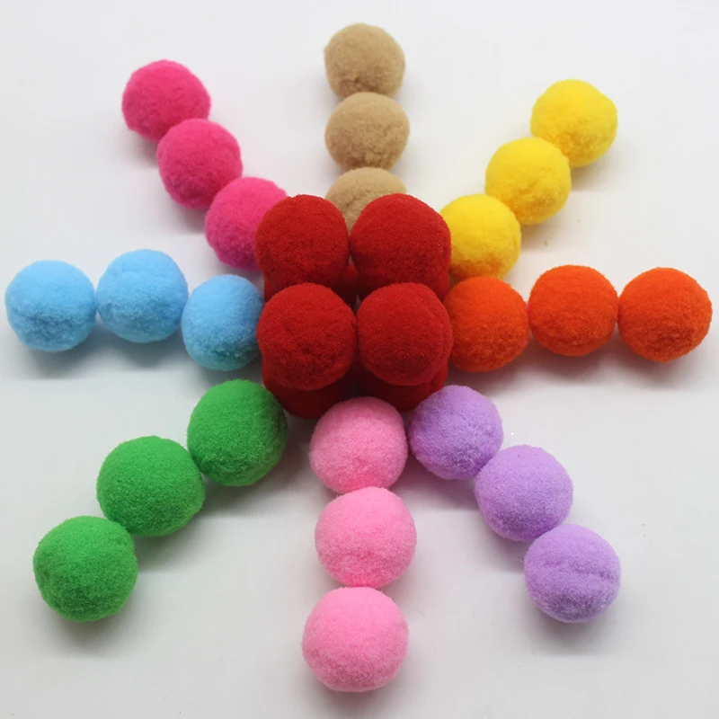 30 шт. мм красный розовый белый черный зеленый синий желтый плюшевый помпон для
