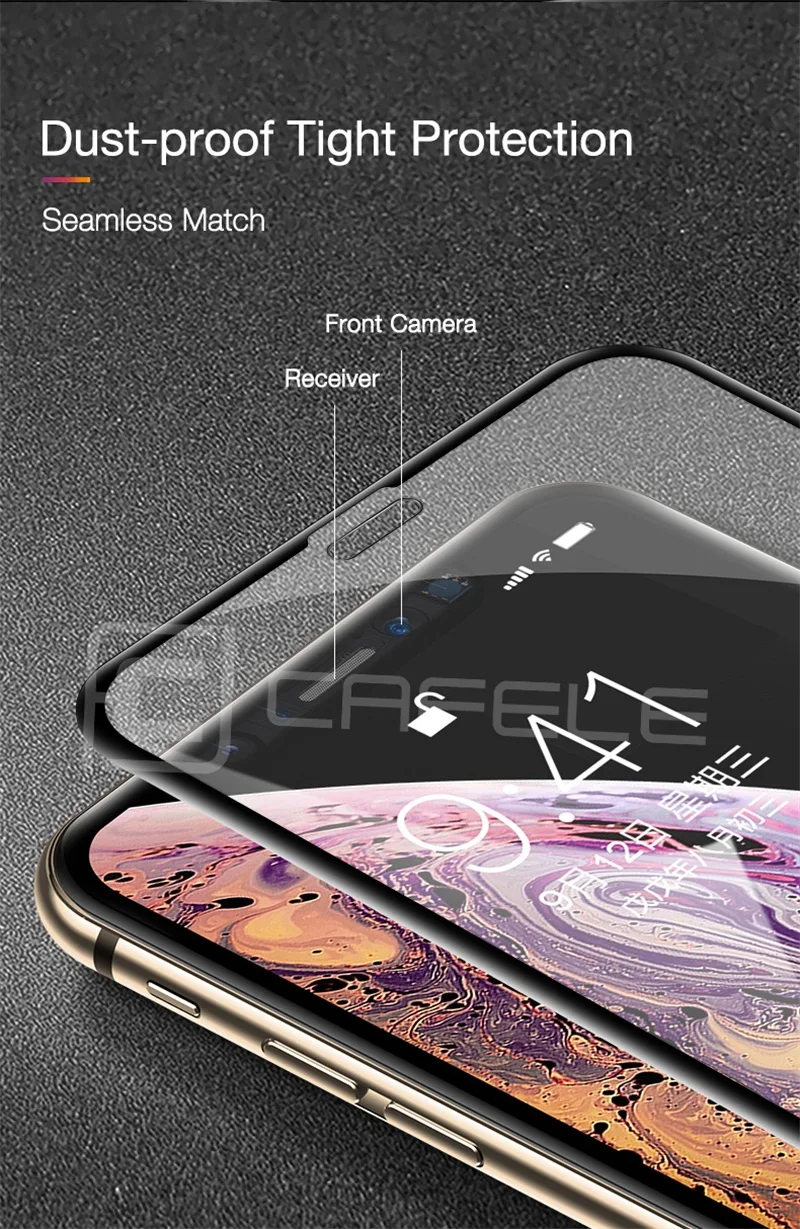 CAFELE Защита экрана для iPhone 11 Pro Max X XS MAX XR 6 7 8 PLUS 3D полное покрытие из закаленного стекла 0,3 мм ультра тонкий HD прозрачный