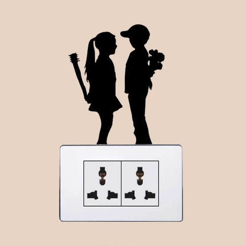 Виниловая наклейка на стену в спальню с изображением мальчика и девочки 6SS0176|sticker