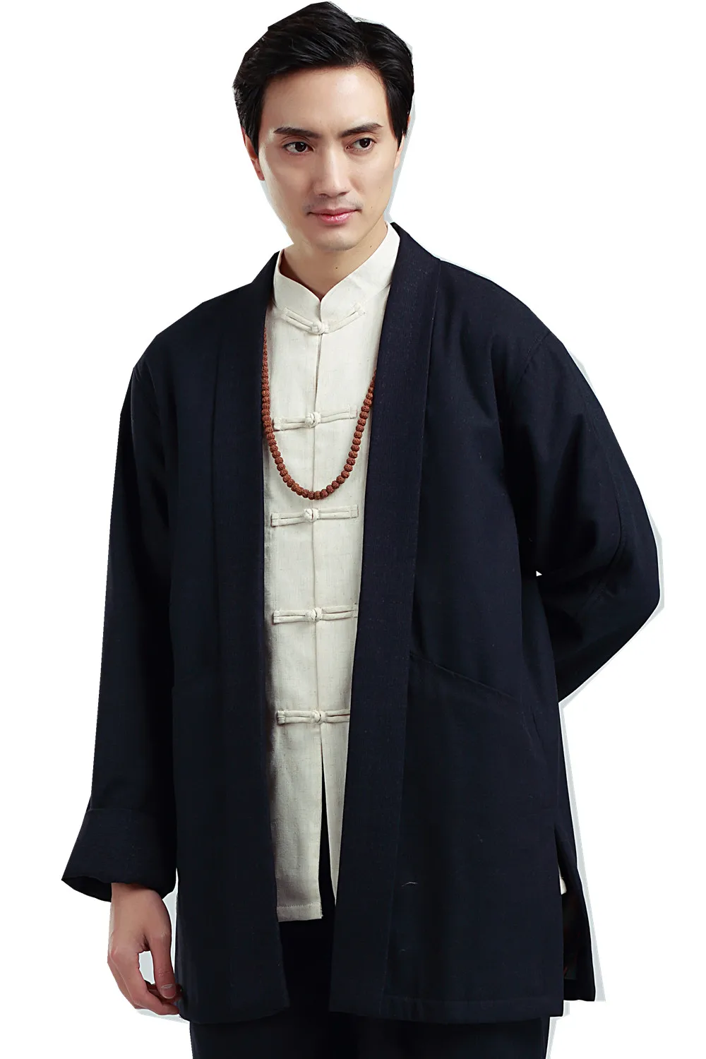 Шанхай строй Китайская традиционная одежда мужская Кунг фу куртка пальто Тан