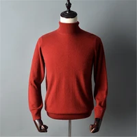 smart casual 100%cashmere turtleneck knit men fashion h straight pullover sweater solid color s 2xl