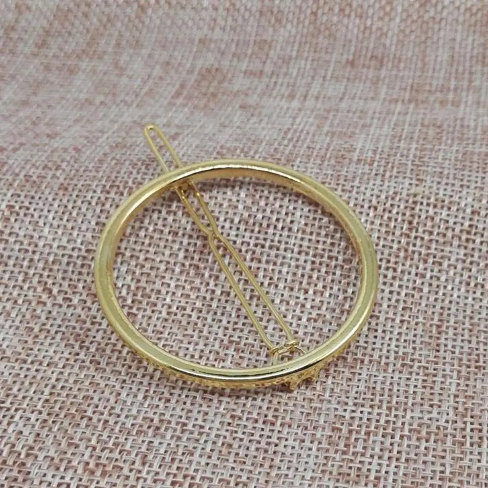 1 шт. женская заколка для волос из металлического сплава круглая Геометрическая