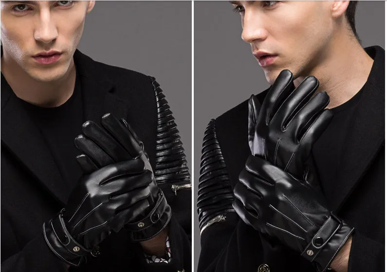 Перчатки мужские кожаные водонепроницаемые ветрозащитные на флисе AW6353 |