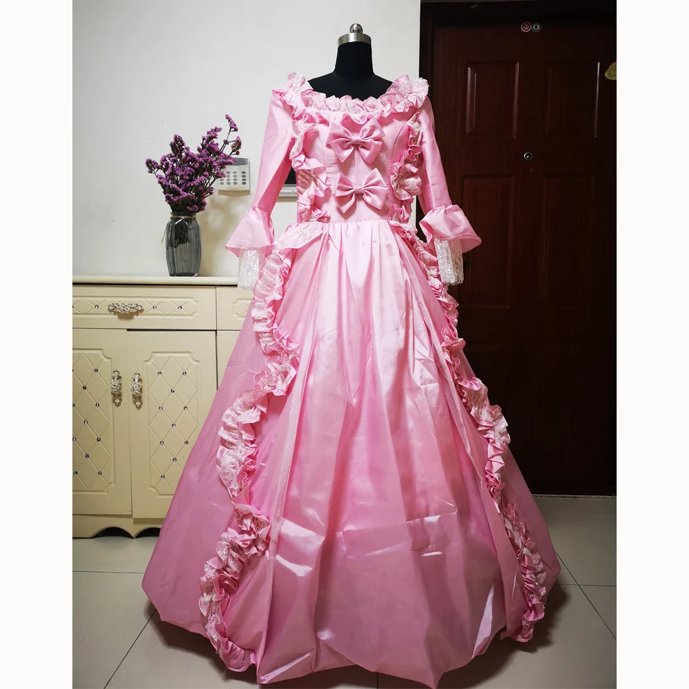 

2019 New pink elegant Halloween Cosplay dress Colonial Georgian Renaissance Gothic Historical dress D-268