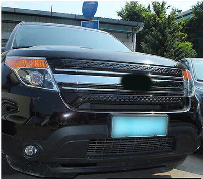 

Chrome Front Centre Grill Grille Cover Trim 1pcs For Ford Explorer 2011-2014