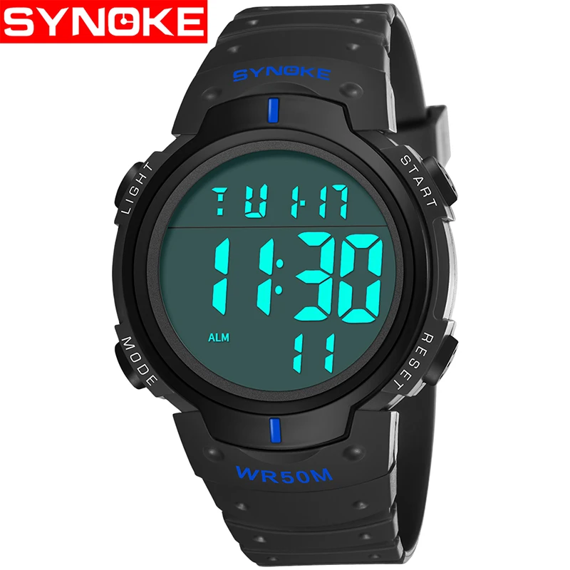 SYNOKE Для мужчин спортивные часы цифровой Водонепроницаемый мальчика мужской