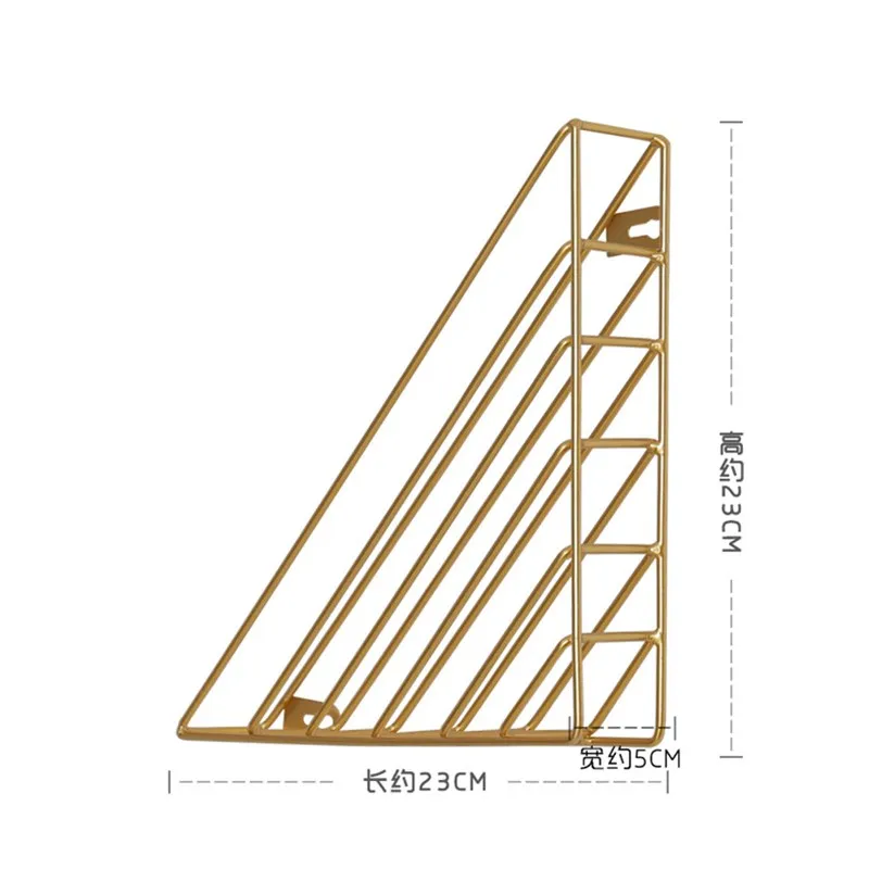 Скандинавские настенные стеллажи из кованого железа Геометрическая книжная