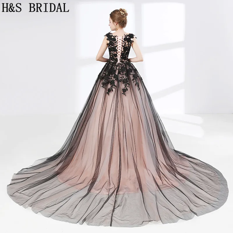 Черное Кружевное бальное платье для невесты H & S выпускного вечера вечерние