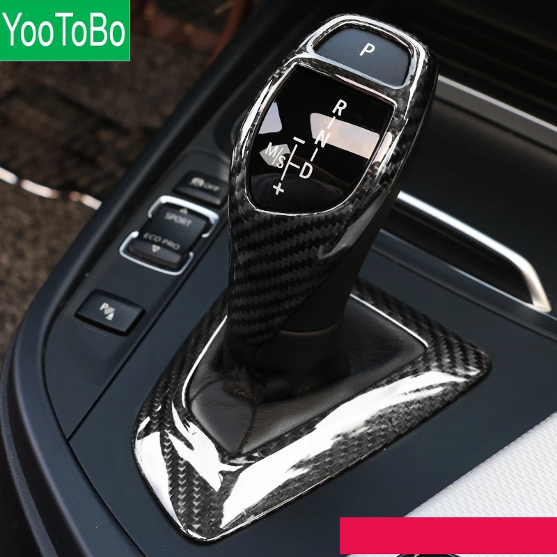 Car Styling Interior Carbon Fiber Gear Shift Knob Cover Multimedia Button Panel Trim Sticker For BMW F30 F32 F34 F36 Accessories |
