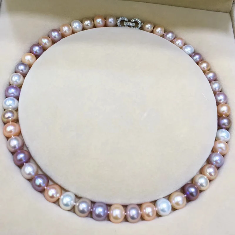 売る Sinya 新到着非常に高光沢とクリーン 10-11 ミリメートルほぼラウンド淡水真珠ストランドのためのママ女性女性