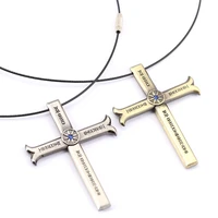 ms jewelry one piece necklace dracule mihawk cross pendant necklace friendship men women anime choker accessories