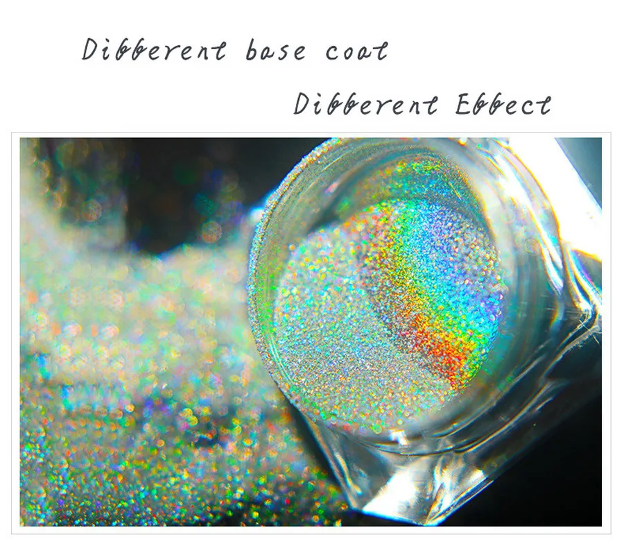 Holographic Laser Powder Rainbow Nail Art Chameleon Glitter Chrome Pigment Manicure Gel Polish Dust | Красота и здоровье
