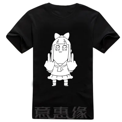 Новинка, футболка с надписью "pop Team Epic", аниме, поп пипи, модная мужская одежда, футболка с коротким рукавом, топы - Цвет: 01