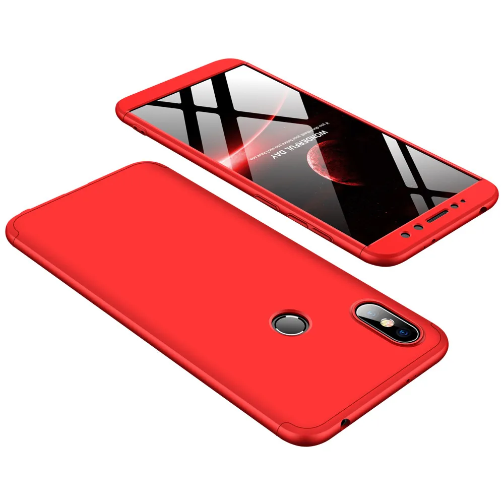 Red Xiao mi Red mi S2 чехол 360 градусов полный корпус чехол для Xiao mi Red mi S 2 противоударный чехол с закаленным стеклом для red mi s2 - Цвет: Red